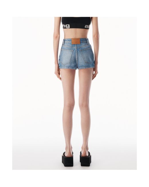 Alexander Wang Blue Zip Front Denim Mini Skort