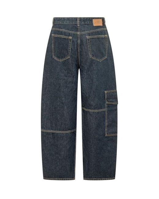 Ganni Blue Audri Seam-Detailed Cargo Jeans for men