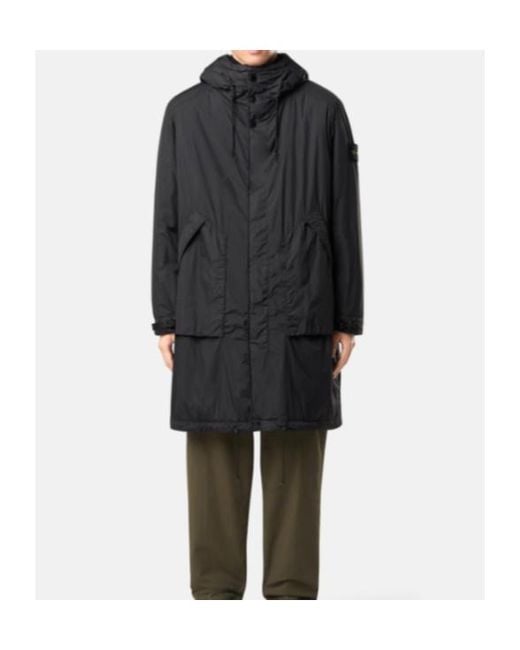 Stone Island Black Quilted High-Collar Vest With Adjustable Fit By for men