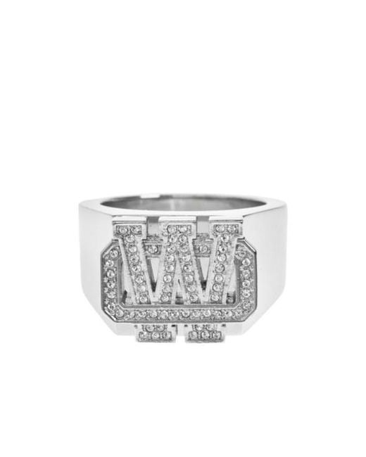 Off-White c/o Virgil Abloh White Strass-Embellished Arrow Ring for men