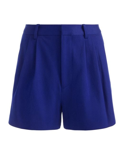 Alice + Olivia Blue Conry Pleated Short