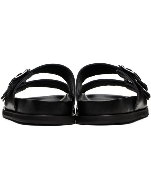 Paul Smith Black Buckled Slip-On Sandals for men