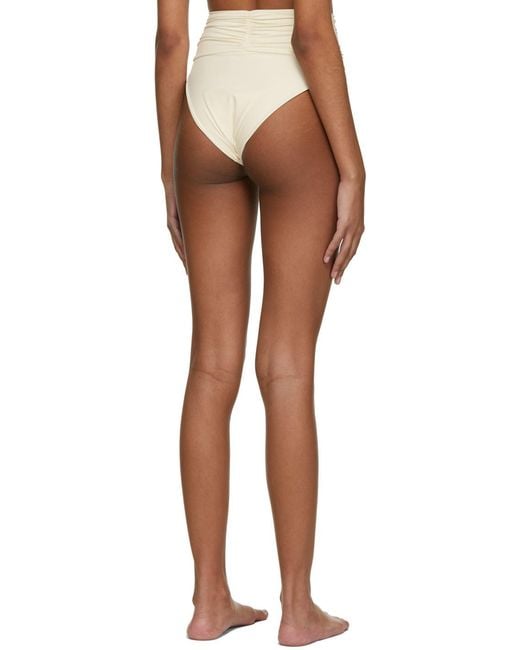 Magda Butrym White High-Waist Flower Patch Swim Bottom