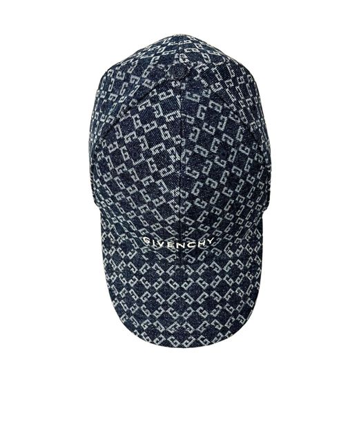 Givenchy Blue Monogrammed Logo Embroidered Baseball Cap for men