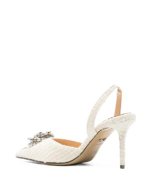 Mach & Mach White Pointed-Toe High-Heeled Sandals