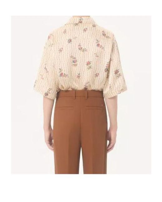Valentino Natural Floral Printed Bowling Shirt for men