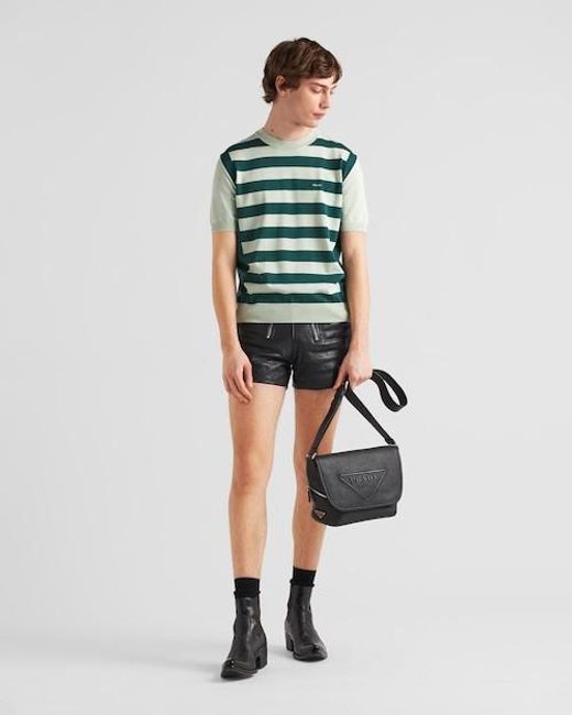 Prada Green Round Neck Sweater for men