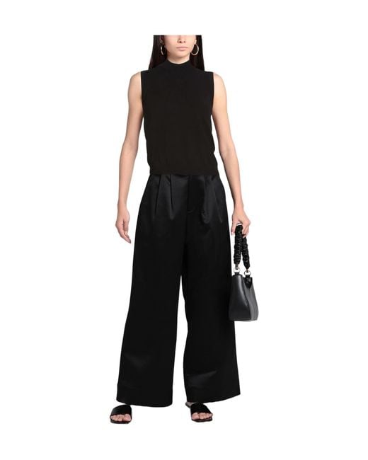 Weekend by Maxmara Black Solid-Color Lightweight Knit Sleeveless Top
