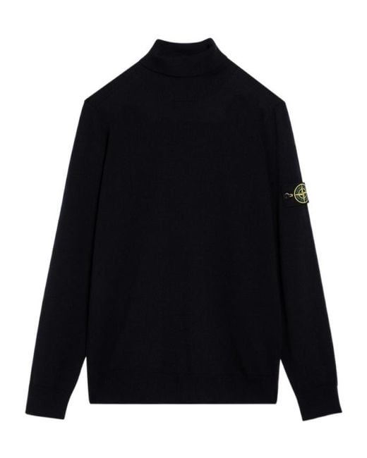 Stone Island Blue Round Neck Sweater for men