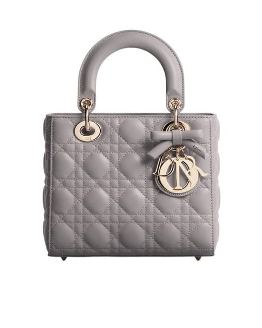 Dior Gray Small Lady Shoulder Bag