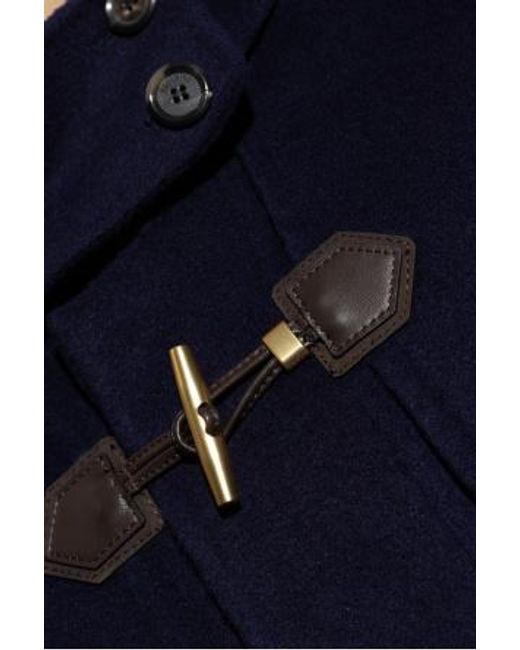 Moschino Blue Frog Closure Hooded Coat for men