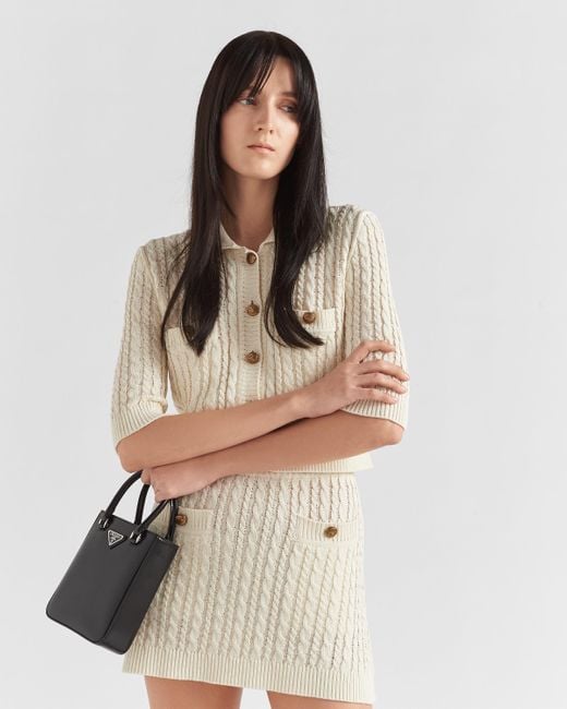 Prada Natural Knitted Mini Skirt