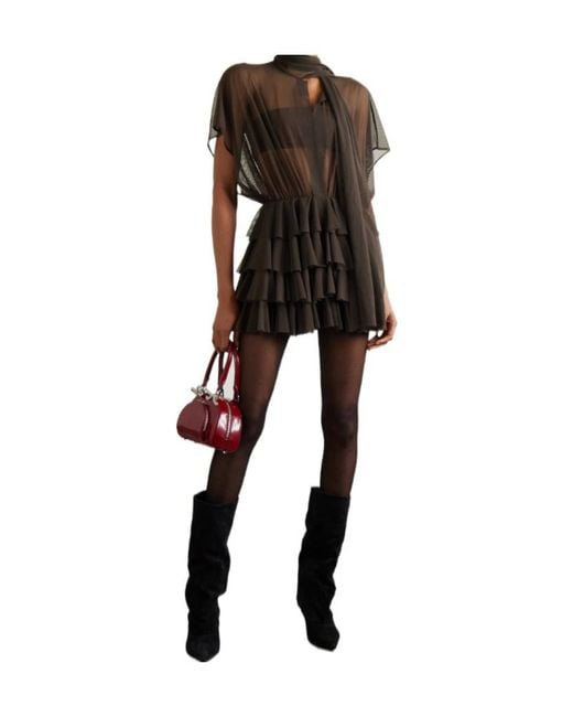 Norma Kamali Black Neck Tie Dress