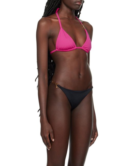 Versace Pink Logo Bikini Top