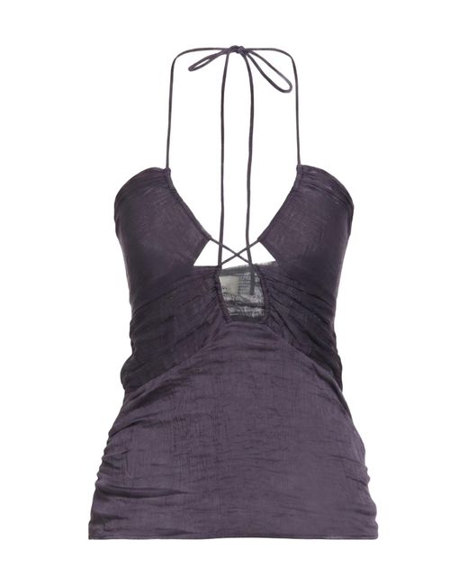Isabel Marant Purple Off-Shoulder Sleeveless Top