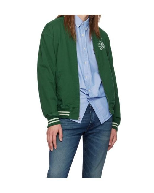 Polo Ralph Lauren Green Varsity Cotton Bomber Jacket for men