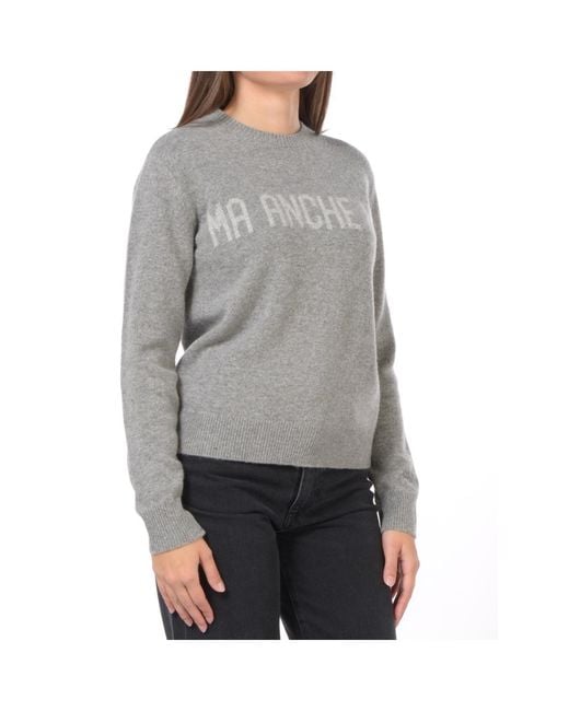 Mc2 Saint Barth Gray Long-Sleeved Knitted Sweater
