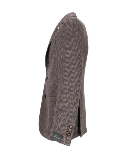 Lubiam Gray Long-Sleeve Blazer for men