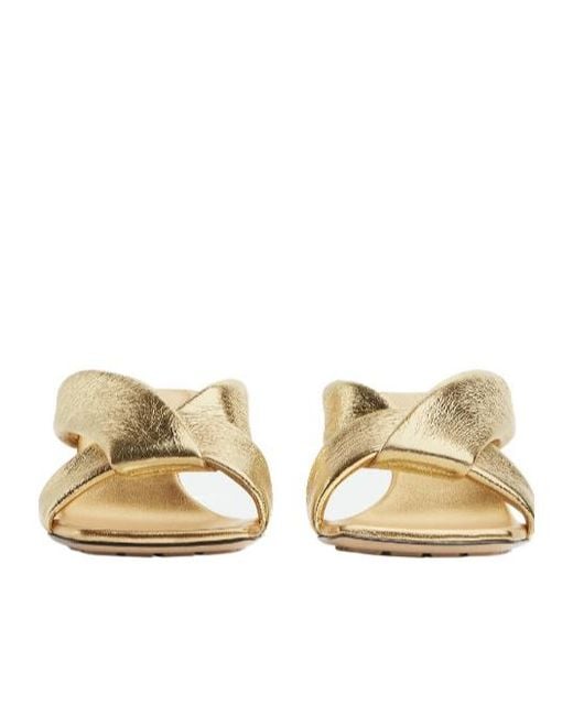 Bottega Veneta Metallic Riva Mules
