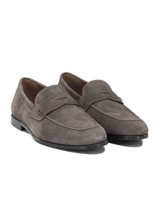 Ferragamo Gray 'Tiberio' Moccasins for men