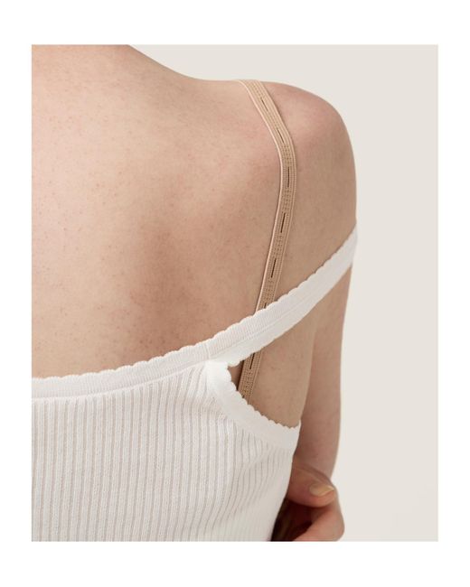 Miu Miu White Logo-Patch Ribbed Top