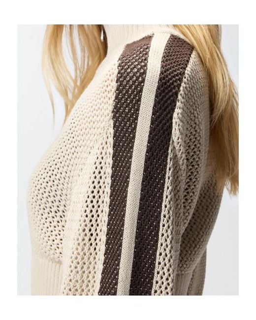 Pinko Natural Stripe Zip Cardigan