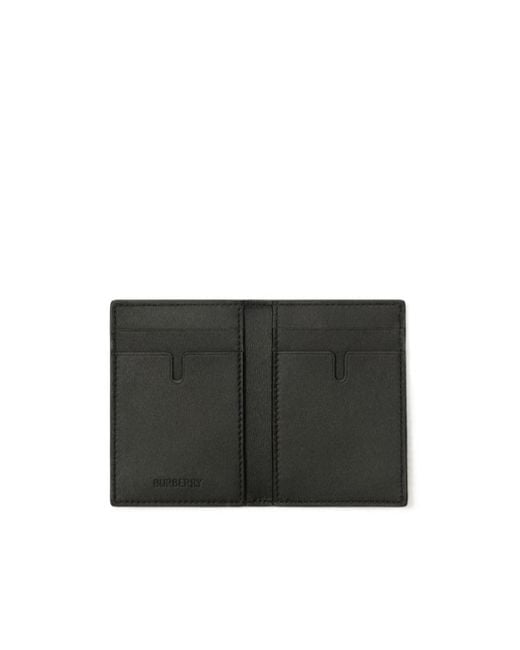 Burberry Black City Check Folding Card Case for men