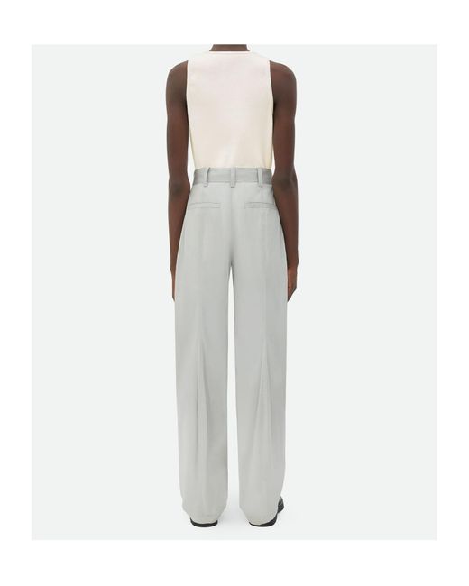Bottega Veneta Gray Technical Wide Leg Trousers for men