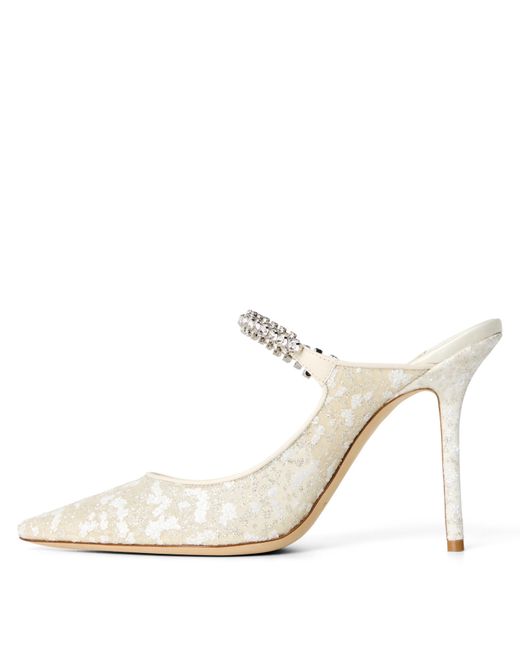 Jimmy Choo White Bing Heeled Mules