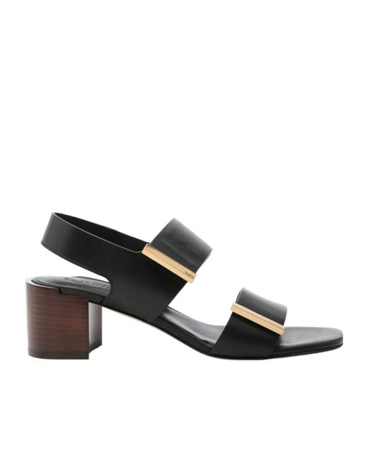 Tod's Black Block Heel Sandals