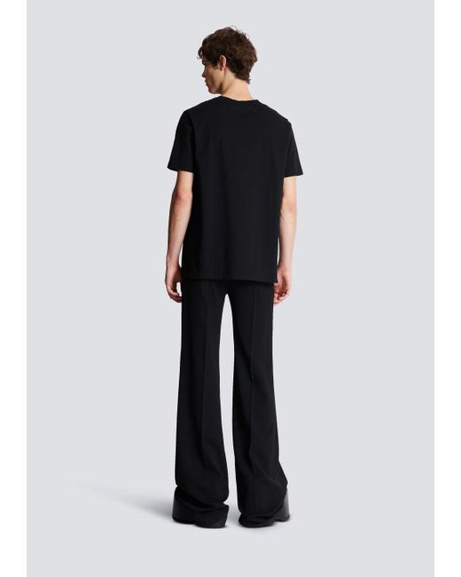Balmain Black Pb Embroidered T-Shirt for men