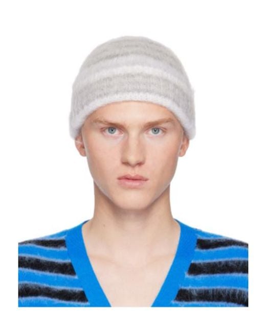 Marni Blue Brushed-Finish Beanie for men