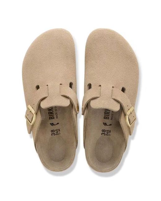 Birkenstock White Boston Buckle Mules for men