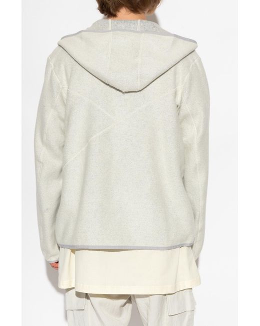 Y-3 White Fleece Hooded Jacket for men