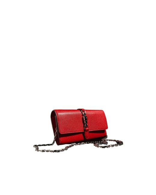 Gucci Red Jackie Wallet On Chain