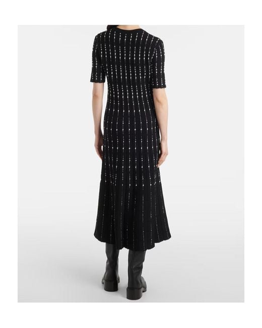 Joseph Black Ribbed-Knit Midi Dress