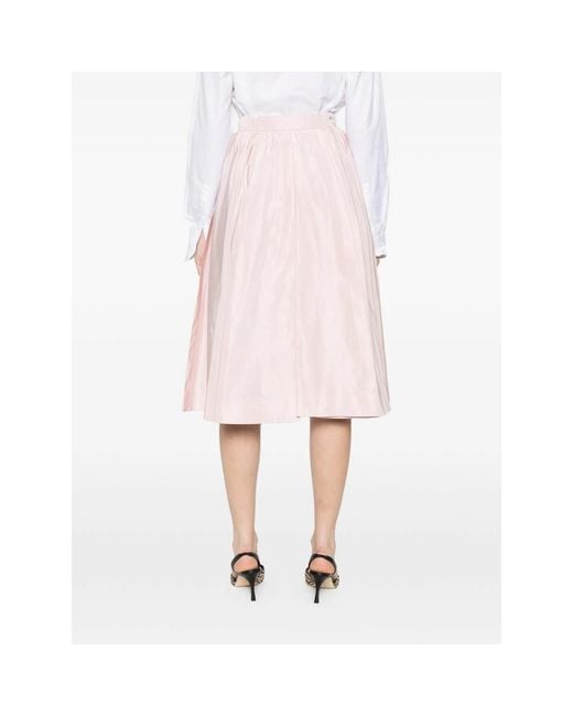 Prada Pink Pocketed Midi A-Line Skirt