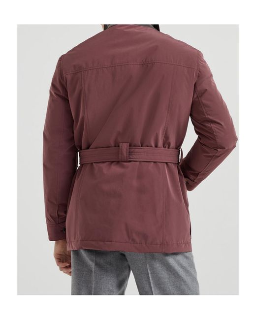 Brunello Cucinelli Purple Belted Safari Jacket for men