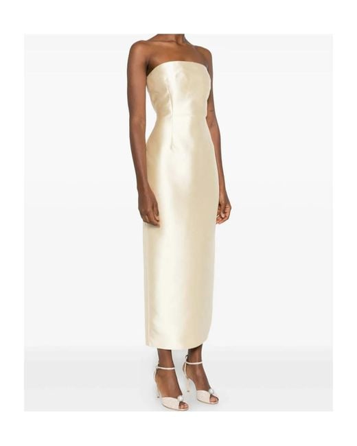 Solace London White The Renee Strapless Midi Dress