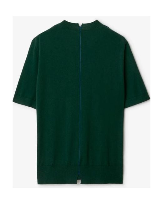 Burberry Green Drop-Shoulder Wool Knitted Top