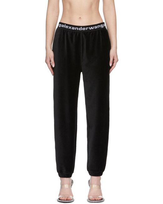 Alexander Wang Black Logo Waistband Sweatpants