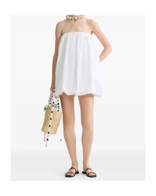 Patou White Loose Strapless Dress