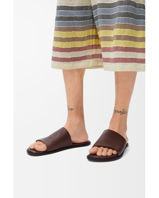 Loewe Brown Flex Anagram Slide for men