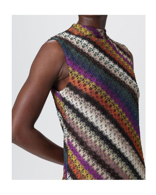 Missoni Multicolor Lamé Crewneck Sleeveless Jumper