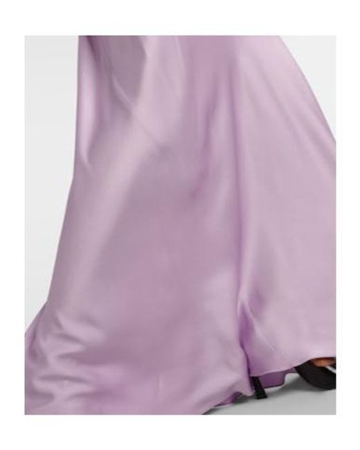 Victoria Beckham Purple Satin Gown