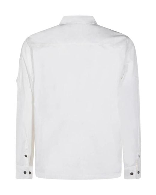 C P Company White Zipper Casual Jacket for men