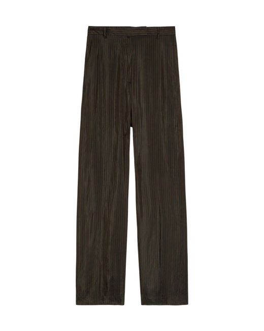 Dries Van Noten Gray Penn Pinstriped Wide-Leg Woven Trousers