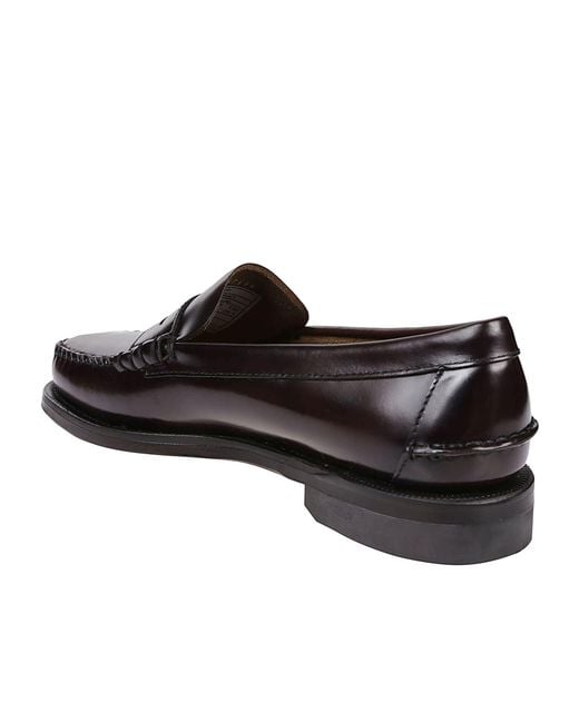 Sebago Black Round Head Loafer Shoes for men
