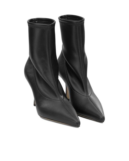 Casadei Black Pointed-Toe Ankle Boots