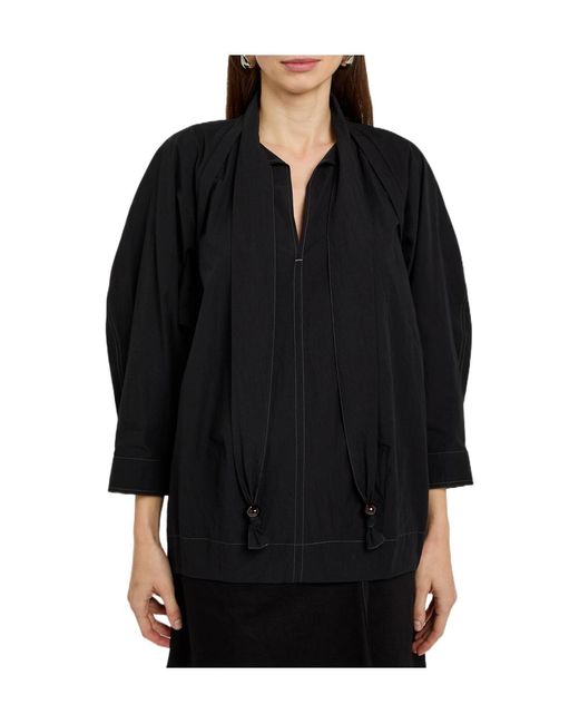 Lemaire Blue Scarf Effect Shirt